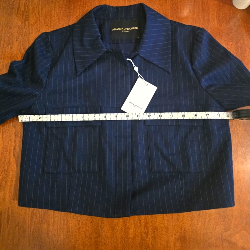 Amanda Uprichard Navy Cropped Jacket | NWT | Size Medium – Msrp $260 - Picture 11 of 16